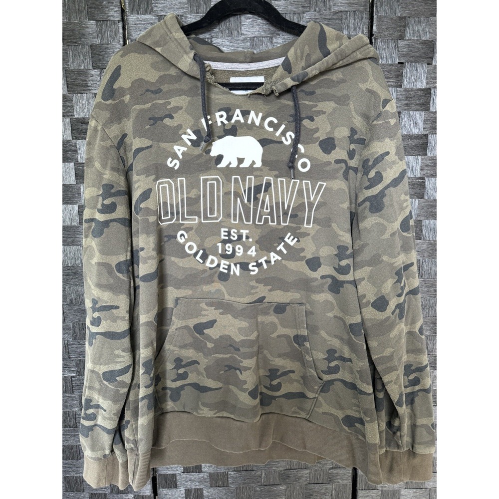 San Francisco Golden State Green Camo Hoodie Old Navy Womens XXL
